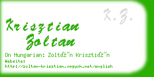 krisztian zoltan business card